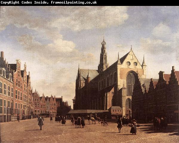 BERCKHEYDE, Gerrit Adriaensz. The Market Square at Haarlem with the St Bavo